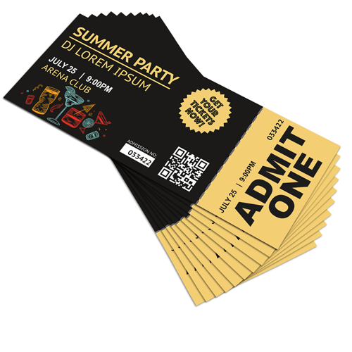 Black and gold summer party admit one tickets with stub