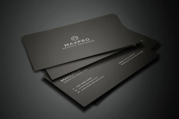 Premium black business cards with white lettering