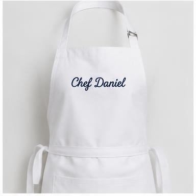 Embroidered Bib Apron