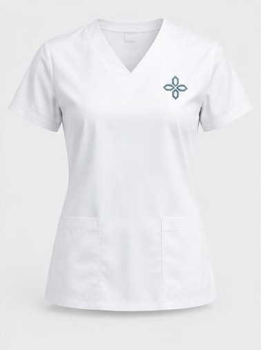 Embroidered Medical Scrub Top