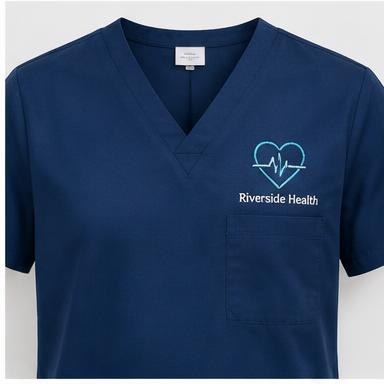 Embroidered Scrub Set