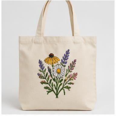 Embroidered Canvas Tote